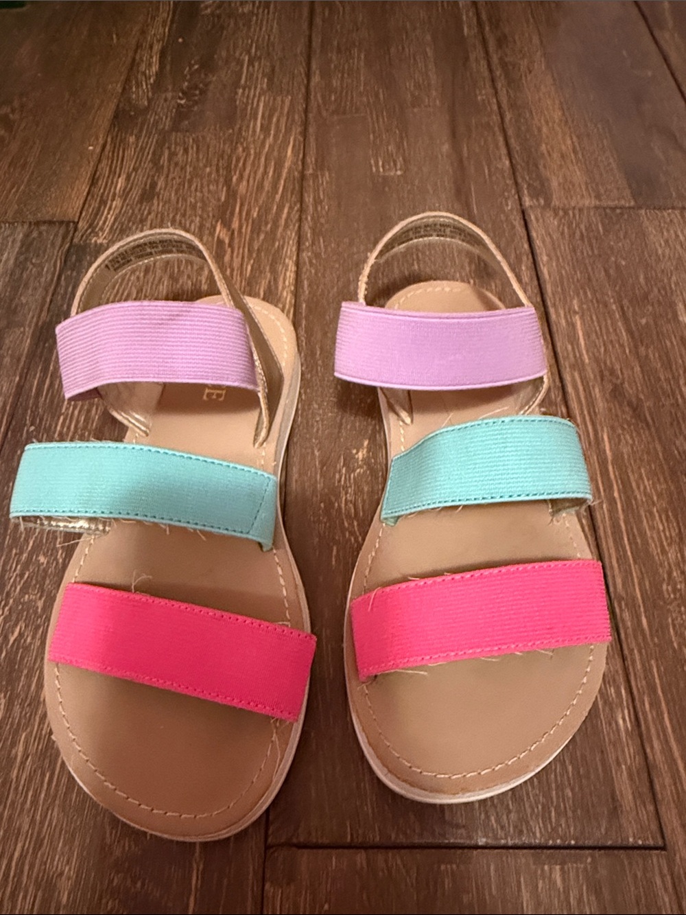 3 for $15 - The Children's Place Pink, Aqua & Hot Pink Triple-Strap Sandals